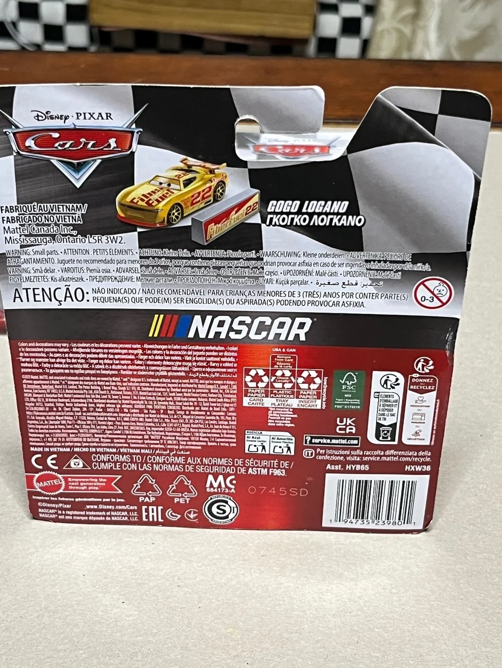 Disney Pixar Cars NASCAR Gogo Logano Diecast Car 2024 New
